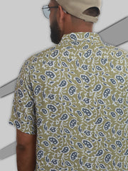 Men Regular Fit Rayon Printed Half Sleeve Casual Shirt