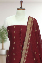 Silk Churidar Material Butta Work with Button