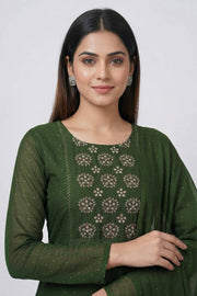 Silk Churidar Material – Stone with Mirror Work