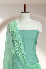 Silk Churidar Material – Thread Work with Button