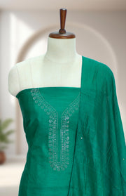 Festive Wear Silk Churidar Material – Stone Finish