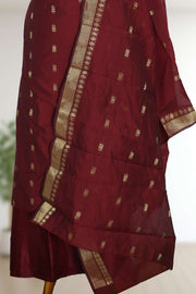 Silk Churidar Material Butta Work with Button