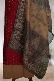 Silk Churidar Material with Print & Box Work