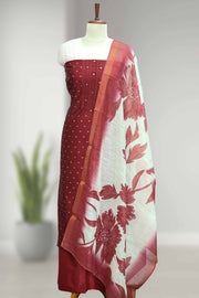 Silk Churidar Material with Lace & Mirror Work