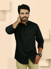 Stylish Satin Cotton Casual Shirt with Chinese Collar - ₹498