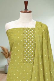 Silk Mirror Work Butta Churidar Material