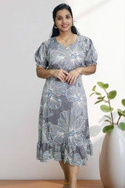 Printed Chiffon Night Dress