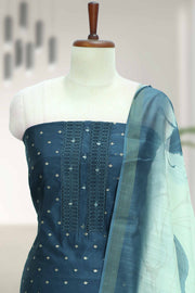 Silk Churidar Material with Lace & Mirror Work