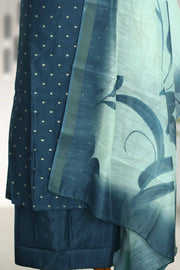 Silk Churidar Material with Lace & Mirror Work