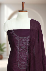 Festive Wear Silk Churidar Material – Stone Finish