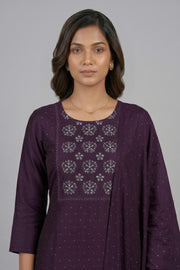 Silk Churidar Material – Stone with Mirror Work