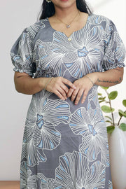 Printed Chiffon Night Dress
