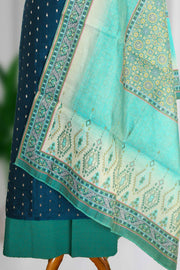 Silk Churidar Material with Print & Box Work