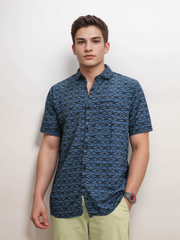 Men Regular Fit Rayon Printed Half Sleeve Casual Shirt