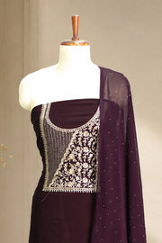 Georgette Churidar Material – Golden Thread Work