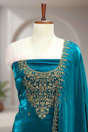 Fendy Churidar Material with Golden Embroidery & Sequins Work