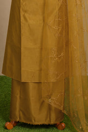 Silk Churidar Material –  Floral Thread & Sequins Work