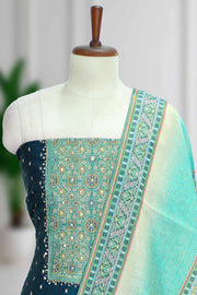 Silk Churidar Material with Print & Box Work