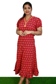 Ajrakh Cotton Night Dress – Comfort Meets Craft