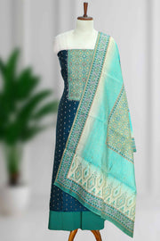 Silk Churidar Material with Print & Box Work