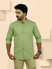 Stylish Satin Cotton Casual Shirt with Chinese Collar - ₹498