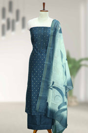 Silk Churidar Material with Lace & Mirror Work
