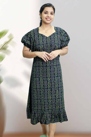 Comfy Cotton Night Dress – Printed Perfection