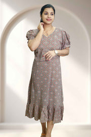 Printed Cotton Flared Top Nightdress