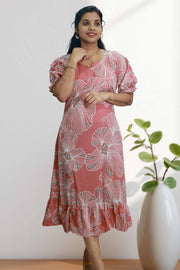 Printed Chiffon Night Dress