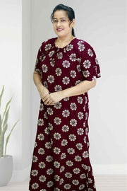 Flower & Floral Print Cotton Nighty