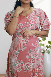 Printed Chiffon Night Dress
