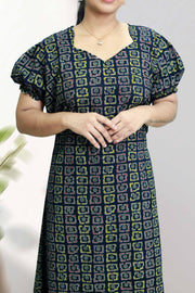 Comfy Cotton Night Dress – Printed Perfection