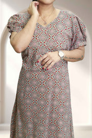 Printed Cotton Flared Top Nightdress