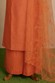 Silk Churidar Material –  Floral Thread & Sequins Work