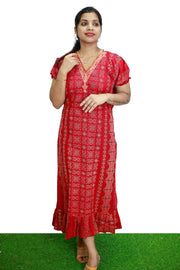 Ajrakh Cotton Night Dress – Comfort Meets Craft