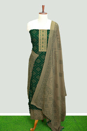 Graceful Cotton Churidar Material – Floral Elegance with Sequin Touch