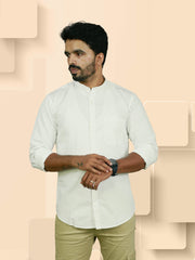 Stylish Satin Cotton Casual Shirt with Chinese Collar - ₹498