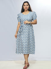 Women Printed Cotton Flared Kurti