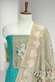 Silk Churidar Material with Print & Box Work