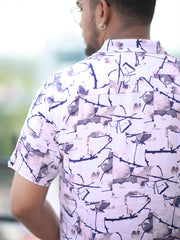 Men Regular Fit Rayon Printed Half Sleeve Casual Shirt