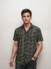 Men Regular Fit Rayon Printed Half Sleeve Casual Shirt