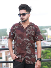 Men Regular Fit Rayon Printed Half Sleeve Casual Shirt