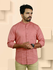 Stylish Satin Cotton Casual Shirt with Chinese Collar - ₹498