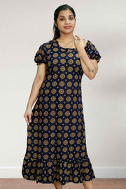 Ajrakh Aura – Cotton Frock Night Dress