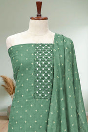 Silk Mirror Work Butta Churidar Material