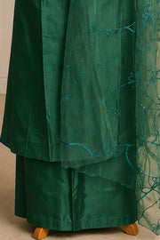 Silk Churidar Material –  Floral Thread & Sequins Work