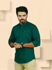 Stylish Satin Cotton Casual Shirt with Chinese Collar - ₹498