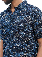 Men Regular Fit Rayon Printed Half Sleeve Casual Shirt