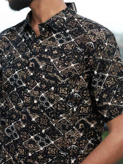 Men Regular Fit Rayon Printed Half Sleeve Casual Shirt