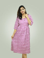 Cotton Printed Women's Feeding Nighty with Concealed Zipper - only 499/-